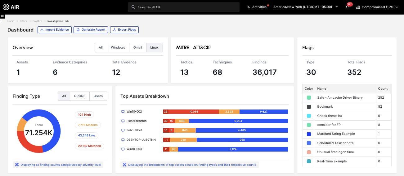 Binalyze AIR Investigation Hub